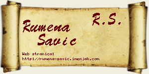 Rumena Savić vizit kartica